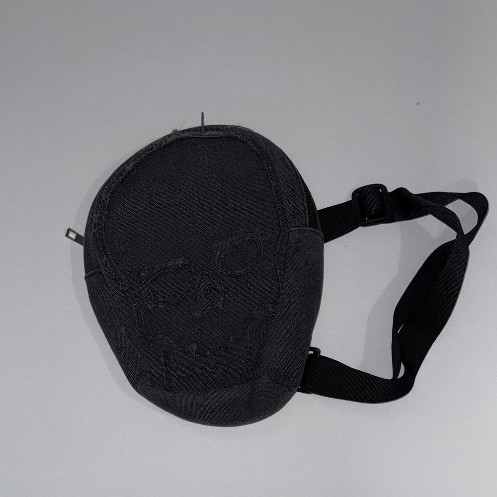 Edgy Black Skull Men's Belt Bag